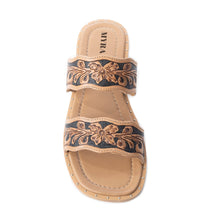 Load image into Gallery viewer, Santa Fe Daisy Slides In Black &amp; Brown