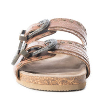 Load image into Gallery viewer, Myra Great Sonora Sunset Studded Leather Sandals for Women – Cork Sole, Antique Brass Dual Buckles for All-Day Comfort