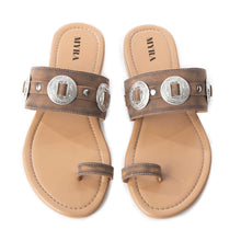 Load image into Gallery viewer, Sagebrush Concho Sandals In Brown