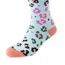 Load image into Gallery viewer, Candy Leopard Lacy Socks In Sky Blue