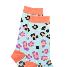 Load image into Gallery viewer, Candy Leopard Lacy Socks In Sky Blue