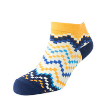 Load image into Gallery viewer, Jade Valley PixieAnkle Socks In Blue &amp; Yellow