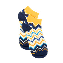 Load image into Gallery viewer, Jade Valley PixieAnkle Socks In Blue &amp; Yellow