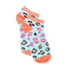 Load image into Gallery viewer, Candy Leopard Lacy Ankle Socks In Sky Blue