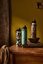 Load image into Gallery viewer, Moo &amp; Bloom Stainless Steel Water Bottle in Brown Leopard Print