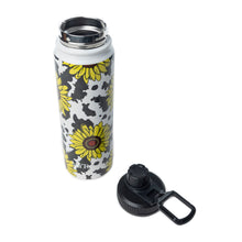 Load image into Gallery viewer, Moo &amp; Bloom Stainless Steel Water Bottle in Sunflower Yellow