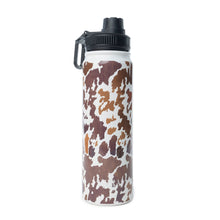Load image into Gallery viewer, Moo &amp; Bloom Stainless Steel Water Bottle in Brown Leopard Print