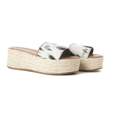 Load image into Gallery viewer, Mesa Mane Hairon Leather Sandals in Black &amp; White