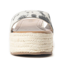 Load image into Gallery viewer, Mesa Mane Hairon Leather Sandals in Black &amp; White