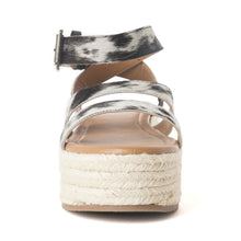 Load image into Gallery viewer, Longhorn Lasso Leather Sandals in Cowprint Hairon
