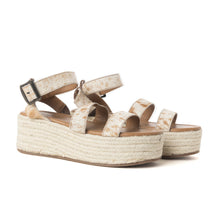 Load image into Gallery viewer, Longhorn Lasso Leather Sandals in Brown &amp; White Hairon