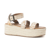 Load image into Gallery viewer, Longhorn Lasso Leather Sandals in Brown &amp; White Hairon
