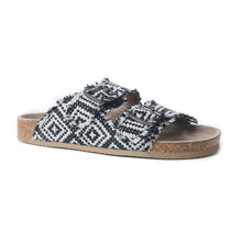 Load image into Gallery viewer, Ridge Denim Sandals in Black &amp; White