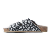 Load image into Gallery viewer, Ridge Denim Sandals in Black &amp; White