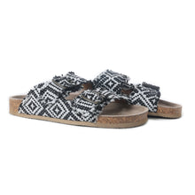 Load image into Gallery viewer, Ridge Denim Sandals in Black &amp; White