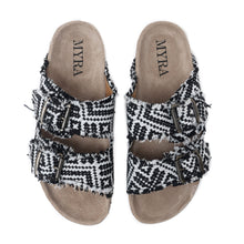 Load image into Gallery viewer, Ridge Denim Sandals in Black &amp; White