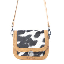 Load image into Gallery viewer, Myra Luna Frost Hairon Leather Bag in Golden Saddle