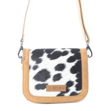 Load image into Gallery viewer, Myra Luna Frost Hairon Leather Bag in Golden Saddle