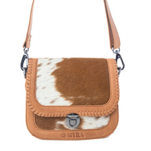 Load image into Gallery viewer, Myra Sunset Mirage Hairon Leather Bag in Maple White