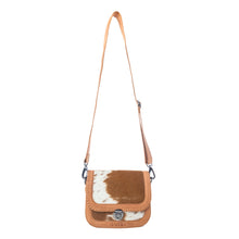 Load image into Gallery viewer, Myra Sunset Mirage Hairon Leather Bag in Maple White