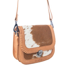 Load image into Gallery viewer, Myra Sunset Mirage Hairon Leather Bag in Maple White