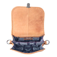 Load image into Gallery viewer, Myra Sunset Mirage Hairon Leather Bag in Maple White