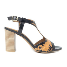 Load image into Gallery viewer, Rodeo Rose Handtooled Leather Heels in Natural Brown