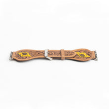 Load image into Gallery viewer, Lone Star Handtooled Leather Watch Band in Antique Tan