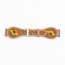 Load image into Gallery viewer, Lone Star Handtooled Leather Watch Band in Antique Tan