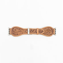 Load image into Gallery viewer, Lone Star Handtooled Leather Watch Band in Light Saddle Tan