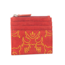 Load image into Gallery viewer, Cactus Sky Western Embroidered Credit Card Holder in Red