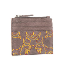Load image into Gallery viewer, Cactus Sky Western Embroidered Credit Card Holder in Brown
