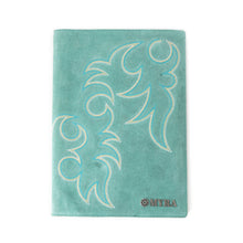Load image into Gallery viewer, Texas Blaze Embroidered Leather Diary in Turquoise