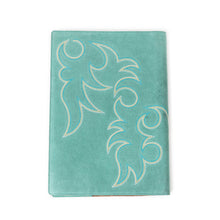 Load image into Gallery viewer, Texas Blaze Embroidered Leather Diary in Turquoise