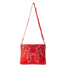Load image into Gallery viewer, Myra Texas Rose Embroidered Leather Sling Bag for Women Suede Finish with Silver Studded Detail
