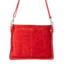 Load image into Gallery viewer, Myra Texas Rose Embroidered Leather Sling Bag for Women Suede Finish with Silver Studded Detail