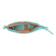 Load image into Gallery viewer, Texas Rose Western Embroidered Leather Bag in Turquoise