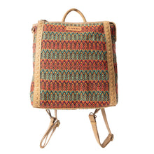Load image into Gallery viewer, Terracotta Trails Rug Leather Backpack in Desert Sage
