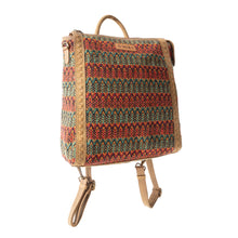 Load image into Gallery viewer, Terracotta Trails Rug Leather Backpack in Desert Sage