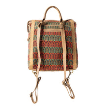 Load image into Gallery viewer, Terracotta Trails Rug Leather Backpack in Desert Sage