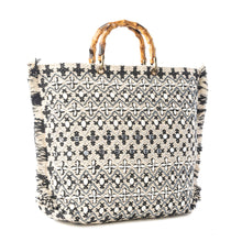 Load image into Gallery viewer, Myra Starlit Loom Hand Embroidered Tote Bag in Twilight Sand
