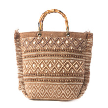 Load image into Gallery viewer, Myra Mesa Pioneer Hand Embroidered Tote Bag in Amber Grain