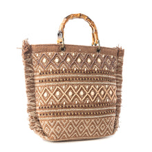 Load image into Gallery viewer, Myra Mesa Pioneer Hand Embroidered Tote Bag in Amber Grain