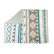 Load image into Gallery viewer, Sagebrush Aztec Cotton Knitted Throw in Teal Dunes