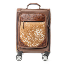 Load image into Gallery viewer, Myra Desert Fawn Handtooled Hairon Leather Trolley in Amber Fawn