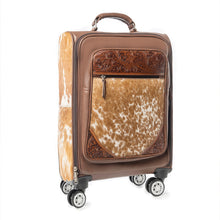 Load image into Gallery viewer, Myra Desert Fawn Handtooled Hairon Leather Trolley in Amber Fawn