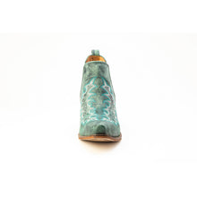 Load image into Gallery viewer, Myra Sagebreeze Embroidered Leather Booties in Lagoon Teal