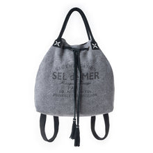 Load image into Gallery viewer, Myra Sel de Mer Bucket Backpack in Storm Grey