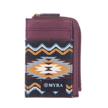 Load image into Gallery viewer, Myra Ember Horizon Leather Credit Card Holder in Vintage Berry