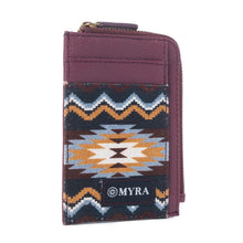 Load image into Gallery viewer, Myra Ember Horizon Leather Credit Card Holder in Vintage Berry